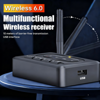 Neu für 6.0 Audio-Empfänger 3,5mm AUX RCA Mikrofon HIFI Stereo Kabelloser Adapter USB U-Disk Auto-Lautsprecher-Verstärker Kunststoff