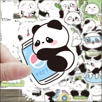 Lot de 100 autocollants mignons de panda, autocollants créatifs de dessins animés, en vrac, pour la décoration DIY, journal, carnet, ordinateur portable, agenda, scrapbooking