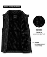 Gilet sans manches coupe-vent à col montant doublé polaire camouflage avec ourlet ajustable pour homme, idéal pour le quotidien en extérieur