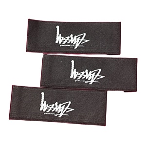 Étiquettes tissées en polyester damassé écologiques, pliées au centre, avec logo de marque personnalisé de luxe, pour vêtements, t-shirts et étiquettes de col - Product Image 3