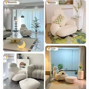 Chaise à bascule moderne Dabai Pouf accessible de luxe pour petits appartements Chaise de loisirs confortable en tissu Normcore extensible - Product Image 5