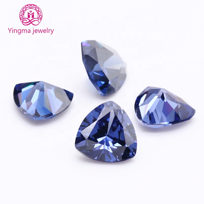 Vendita diretta in fabbrica di gemme sciolte sintetiche color tanzanite speciale da 4*4mm a 10*10mm trilioni di pietre tagliate cz zirconi cubici