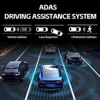Écran tactile IPS 10,1 pouces, système de surveillance des angles morts AHD AI à 6 canaux avec affichage LCD BSD, alarme vocale, caméra de recul 360°