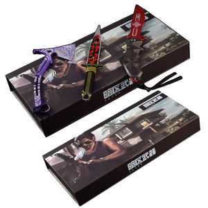 Ensemble d'arme Arena Breakout de 3 pièces (hache arctique/sabre de la victoire/poignard de lapin) Boîte cadeau artisanale tactique entièrement en métal pour les fans <span class=keywords><strong>hardcore</strong></span> - Product Image 1