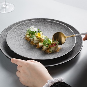 Platos de cerámica de estilo europeo creativo, vajilla de Catering con textura de <span class=keywords><strong>roca</strong></span>, bandeja para servir bistec y ensalada para restaurante y <span class=keywords><strong>Hotel</strong></span> - Product Image 1