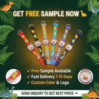 Montre enfant dinosaure 3D en PVC, ensemble de montres à quartz pour enfants