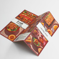 Menu per Ristoranti Personalizzati Stampati Digitalmente in Formato A4, Pieghevoli a Tre Ante, su Carta Patinata di Lusso 157g/200g, Brochure Pubblicitarie