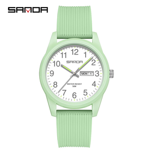 Reloj de Cuarzo Minimalista y Sencillo para Parejas Sanda, Caja de Acero Inoxidable, Luminoso, con Calendario Chino-Inglés - Product Image 4