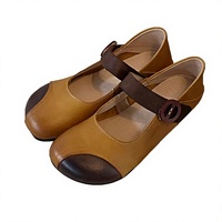 Chaussures plates rétro Mary Jane pour femmes, bout rond, fermeture à boucle, chaussures décontractées pour l'automne