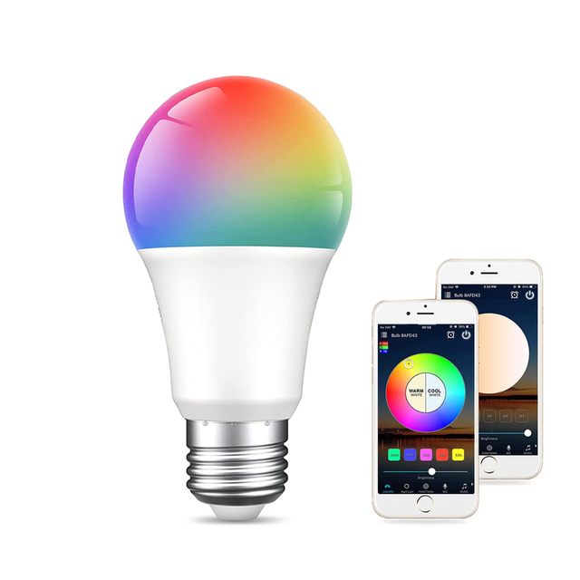 RGBW Smart LED Bulb with Remote Control WIFI APP Dimmable Indoor Lighting AC Power Reflector Type Color Changing PC Body