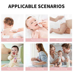 <span class=keywords><strong>Lingettes</strong></span> humides pour bébé d'usine OEM Ingrédients naturels <span class=keywords><strong>Lingettes</strong></span> en fibre de <span class=keywords><strong>bambou</strong></span> écologiques biodégradables compostables sans alcool - Product Image 5