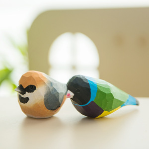 Ornamenti per uccelli fai-da-te intagliati a mano Shengx, artigianato in <span class=keywords><strong>legno</strong></span>, decorazioni per animali da scrivania per casa e ufficio - Product Image 2