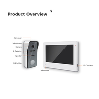 Videoportero con Intercomunicador y Contraseña RFID de 7 Pulgadas, con Cámara IR de 1000 TV Lines y 1080P, con Cerradura de Puerta sin Electrodomésticos