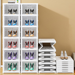 Caja de Almacenamiento de Zapatos Plegable y Apilable, Zapatero Plegable, Organizador de Zapatos y Tenis que Ahorra Espacio - Product Image 1