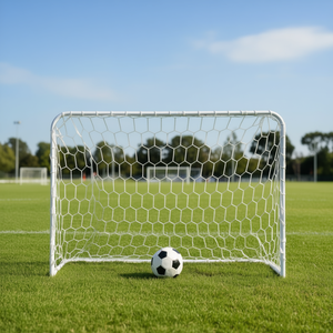 Mini Football Goals 1.5x1m Painted Steel With Nets And <b>Pegs</b> For Training Equipment - Product Image 3