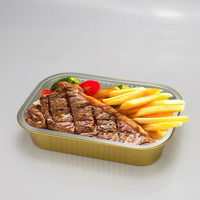 Boîte d'emballage à emporter en aluminium doré scellée 330 ml pour four, friteuse à air, barbecue et riz cuit