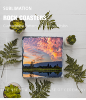 Sous-verres en ardoise pour sublimation, formes ronde et carrée