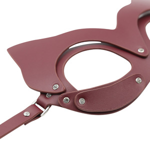 Brinquedos Sexuais SM por Atacado Estilo Punk Máscara de Olhos com Orelhas de Gato Coelho Marca Dingwen Cor Café Preto para Jogos BDSM Feito com Qualidade - Product Image 6