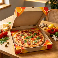 SP4109 Scatole per Pizza Biodegradabili Riciclate Quadrate in Cartone Kraft Resistenti al Grasso di Grado Alimentare Fornitore Diretto