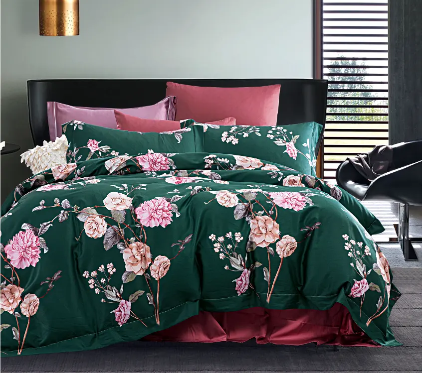 60s di disegno del fiore del tessuto di cotone per biancheria da letto set lenzuola