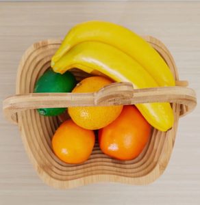 Cesto Pieghevole <span class=keywords><strong>a</strong></span> Forma di Mela per Frutta Secca, Pane, Noci, Caramelle e Regali - <span class=keywords><strong>Portafrutta</strong></span> Richiudibile - Product Image 4