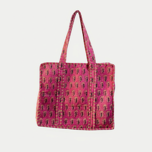 Sac fourre-tout en coton brodé style bohème avec motif à panneaux, sac de shopping pour femme toutes saisons, fermeture ouverte - Product Image 1
