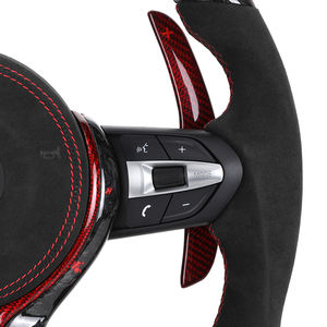 Volante Deportivo de Fibra de Carbono Rojo Alcantara con Pantalla LED para <span class=keywords><strong>BMW</strong></span> M3 F80 M4 F82 E90 E91 E92 X5 F15 <span class=keywords><strong>X6</strong></span> F16 F10 F30 F32 F36 - Product Image 4