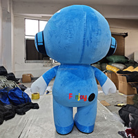 Costume de mascotte gonflable personnalisé, robot bleu de dessin animé, mascotte de robot de dessin animé mignonne et gonflable pour la publicité
