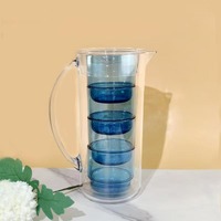 Verre à boire en plastique transparent de grande capacité 2,75 L en PS au design classique pour les occasions festives