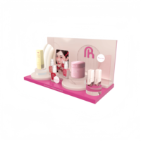 Rak Display Akrilik Kosmetik Apache Custom untuk Toko Ritel, Parfum, Bulu Mata, Lipstik, dan Makeup, Rak Display Lantai dari Karton
