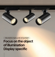 Projecteur LED COB Commercial sur Rail en Aluminium, Luminaire Spot à CRI Élevé pour Magasins de Détail et Galeries d'Exposition