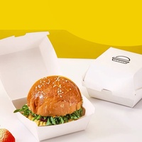 Boîte à emporter en carton ondulé blanc jetable personnalisable pour hamburger emballage en papier laminé brillant pour sushi vin gaufrage alimentaire