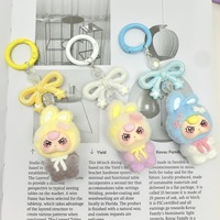 Kawaii Mini figurine 3D flocage ours fée jardin kit miniatures porte-clés en peluche sac pour enfants