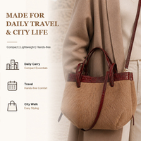 Sac fourre-tout en cuir véritable et poils d'animaux pour femme, sac à main texturé d'hiver, sac de mode en peluche pour usage quotidien