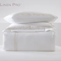 LINENPRO 1800 धागा गिनती की कशीदाकारी चादरें होटल बिस्तर सेट, 100 पॉलिएस्टर 4pcs बिस्तर सेट चादर