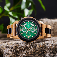 Montre en bois de haute qualité, design artistique ingénieux, résistante à l'eau, faible MOQ, motif soleil, lumineuse, boîtier de montre en bois