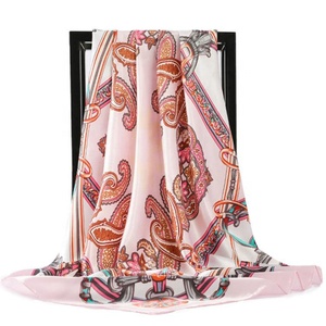 High Quality Retro <strong>Paisley</strong> Totem 90x90 cm <strong>Scarves</strong> Imitated Silk Satin <strong>Scarf</strong> - Product Image 6
