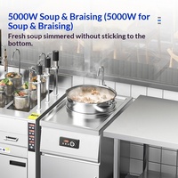 Cuisinière à pâtes multifonctionnelle avancée à levage automatique avec six paniers, gaz et électrique, pour restaurant et pizzeria commerciale