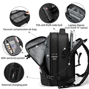 <span class=keywords><strong>Sac</strong></span> à dos de voyage pour ordinateur portable 16 pouces, <span class=keywords><strong>sac</strong></span> à dos antivol pour ordinateur portable, <span class=keywords><strong>sac</strong></span> à dos de voyage pour ordinateur portable avec poche à air pour économiser de l'espace - Product Image 3