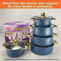 Lot de 10 casseroles et poêles en acier inoxydable avec couvercles en verre, intérieur non revêtu, ustensiles de cuisson multifonctionnels pour gaz et électrique – Vente en gros