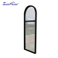 Superhouse Marco ultra estrecho personalizado a prueba de huracanes Marco de aluminio de impacto Ventanas Ventana arqueada de aluminio