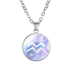 Collier pendentif en alliage simple Douze Constellations : Lion, Taureau, Gémeaux, <span class=keywords><strong>Vierge</strong></span>, Cancer, Bélier, <span class=keywords><strong>Verseau</strong></span>, Sagittaire - Product Image 5