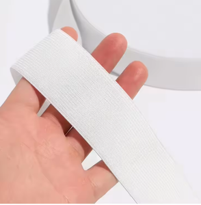 परिधान सिलाई के लिए उच्च लोच स्पैन्डेक्स/पॉलिएस्टर बुनाई बैंड के लिए काले और सफेद फ्लैट लोचदार टेप - Product Image 5