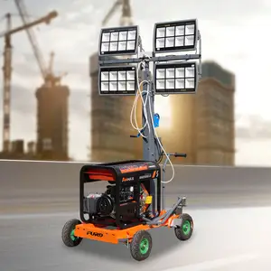 5kw dizel jeneratör monte lamba küçük taşınabilir römork işık kulesi