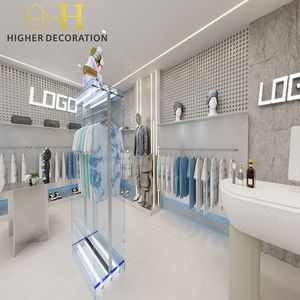 Unit tampilan pakaian berdiri yang dapat disesuaikan untuk toko pakaian rak garmen Salon kecantikan desain Modern - Product Image 2