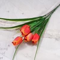 YOPIN-8158 Bouquet de fleurs artificielles en soie, 5 têtes de tulipes pour mariage, maison, hôtel, jardin, Saint-Valentin