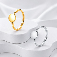 Dina Minimalistischer Flacher Runder Blanker Edelstahlring Dünner Polierter Ring DIY Lasergravierbarer Schmuck für Frauen
