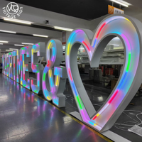 Letreros iluminados para exteriores, decoración de Sr. y Sra., letrero de 4 pies y 5 pies, letras gigantes de neón para marquesina con precios de fábrica