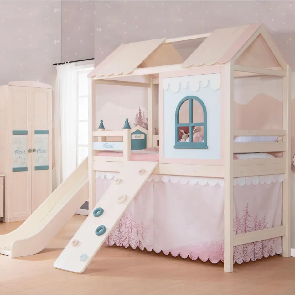 Sampo เตียงไม้สำหรับเด็กและเด็กวัยหัดเดิน