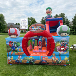 Château gonflable commercial d'extérieur pour enfants et tout-petits, avec toboggan et motif de dessin animé, idéal pour les fêtes - Product Image 1